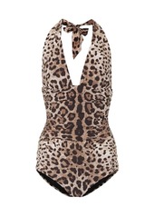 Dolce & Gabbana Leopard-printed one-piece swimsuit