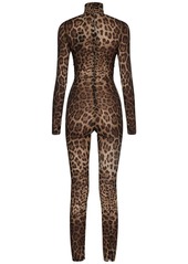 Dolce & Gabbana Leopard Printed Silk Chiffon Jumpsuit