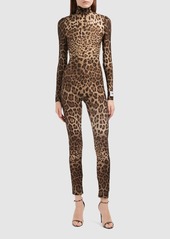 Dolce & Gabbana Leopard Printed Silk Chiffon Jumpsuit