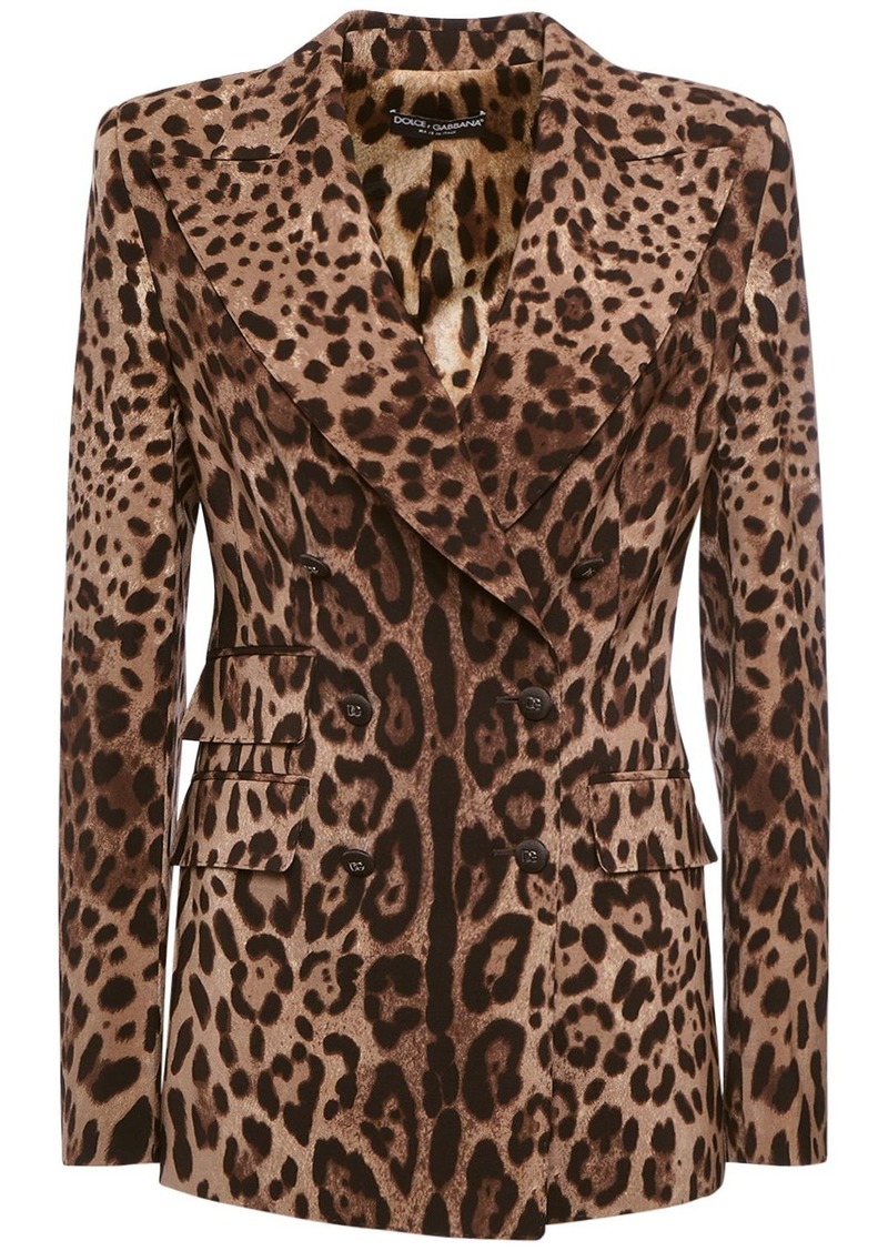 Dolce & Gabbana Leopard Printed Wool Jacket