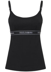 Dolce & Gabbana Logo Band Cotton Jersey Camisole Top