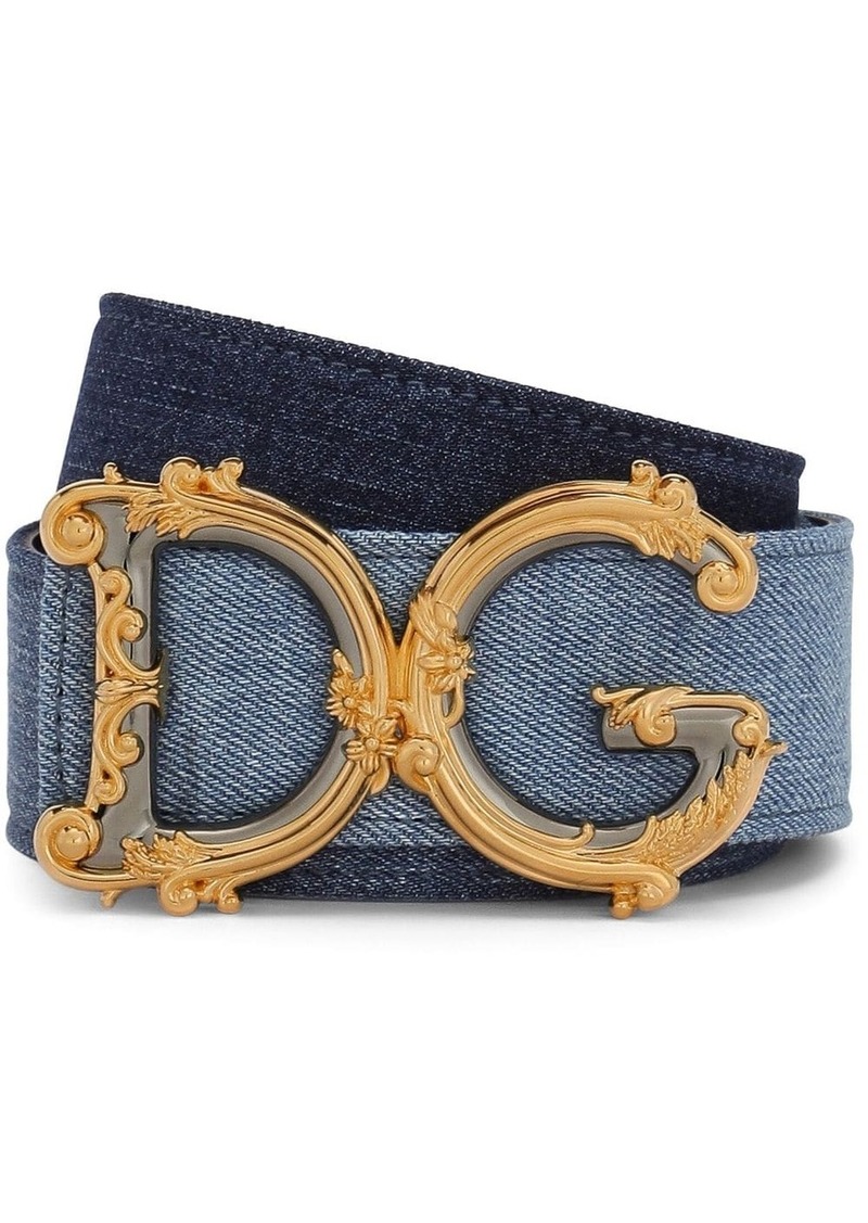 Dolce & Gabbana logo-buckle cotton belt