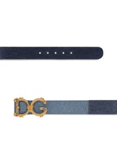 Dolce & Gabbana logo-buckle cotton belt