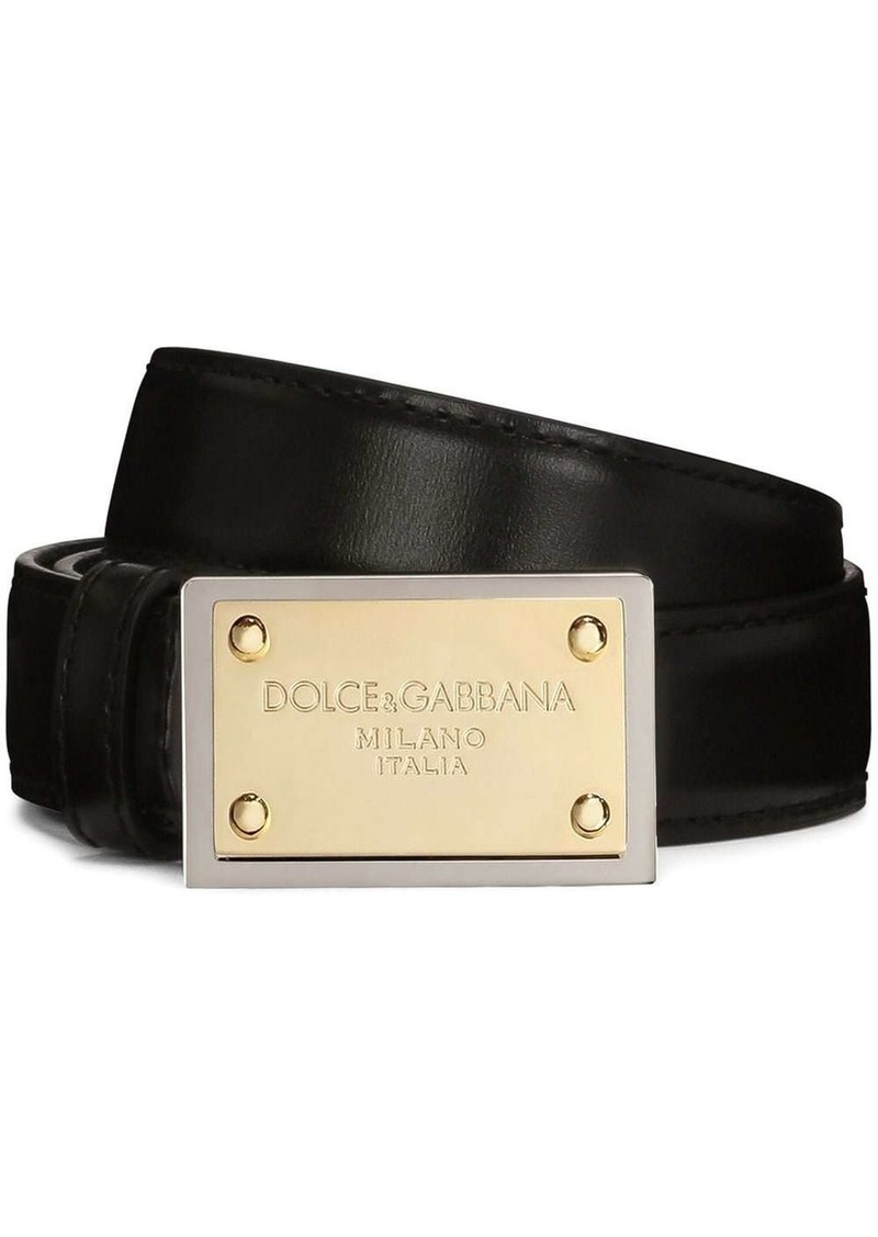 Dolce & Gabbana logo-tag leather belt
