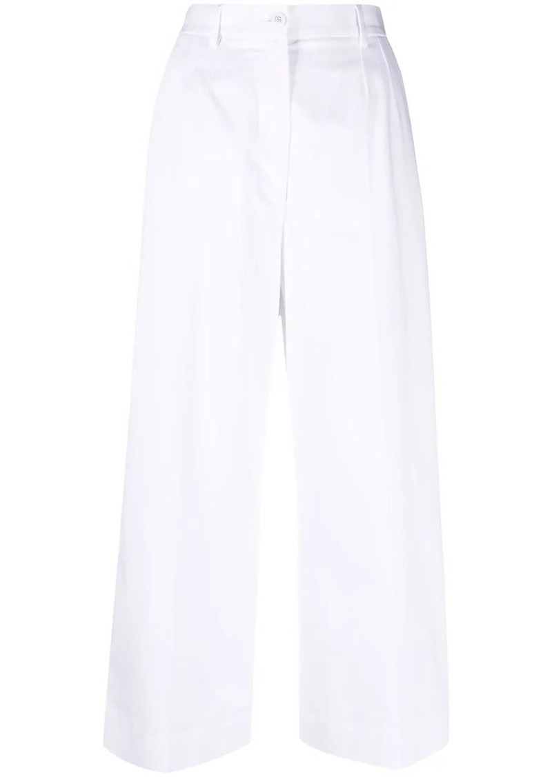 Dolce & Gabbana logo-buttons wide leg cropped trousers