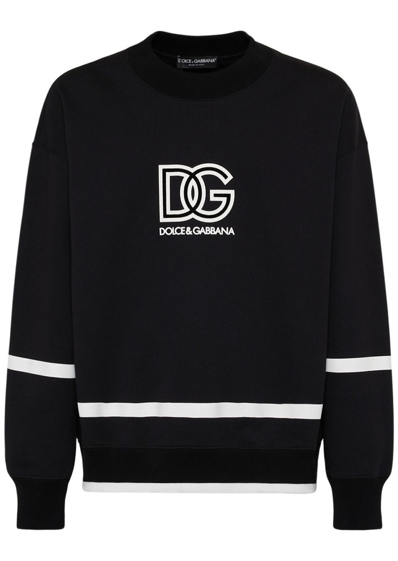 Dolce & Gabbana Logo Cotton Jersey Crewneck Sweatshirt