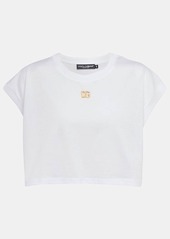 Dolce & Gabbana Logo cotton jersey crop top