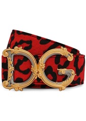 Dolce & Gabbana Baroque DG leopard-print leather belt