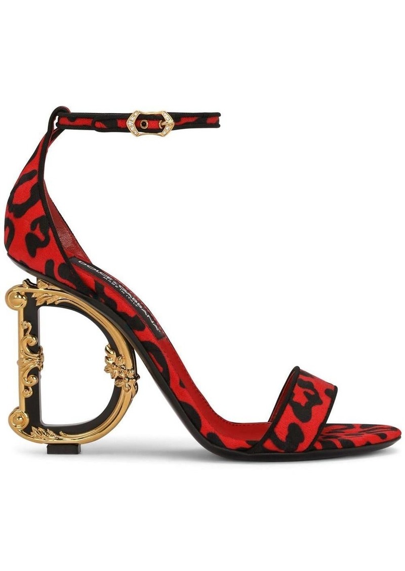 Dolce & Gabbana logo-detail leopard-print sandals