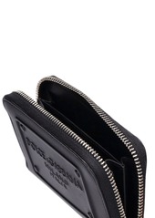 Dolce & Gabbana Logo Embossed Leather Zip Wallet