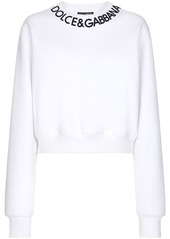 Dolce & Gabbana logo-embroidered cropped sweatshirt