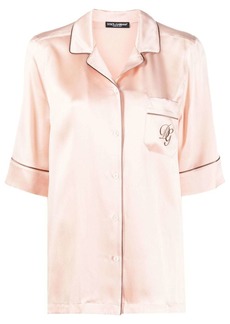 Dolce & Gabbana logo-embroidered pyjama-style shirt