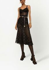 Dolce & Gabbana DG-logo satin midi skirt