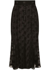 Dolce & Gabbana DG-logo satin midi skirt