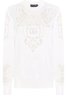 Dolce & Gabbana openwork-embroidery silk jumper