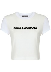 Dolce & Gabbana logo-embroidered stretch-cotton T-shirt