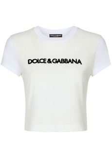 Dolce & Gabbana logo-embroidered stretch-cotton T-shirt