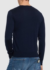 Dolce & Gabbana Logo Embroidered Wool Crewneck Sweater