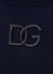 Dolce & Gabbana Logo Embroidered Wool Crewneck Sweater