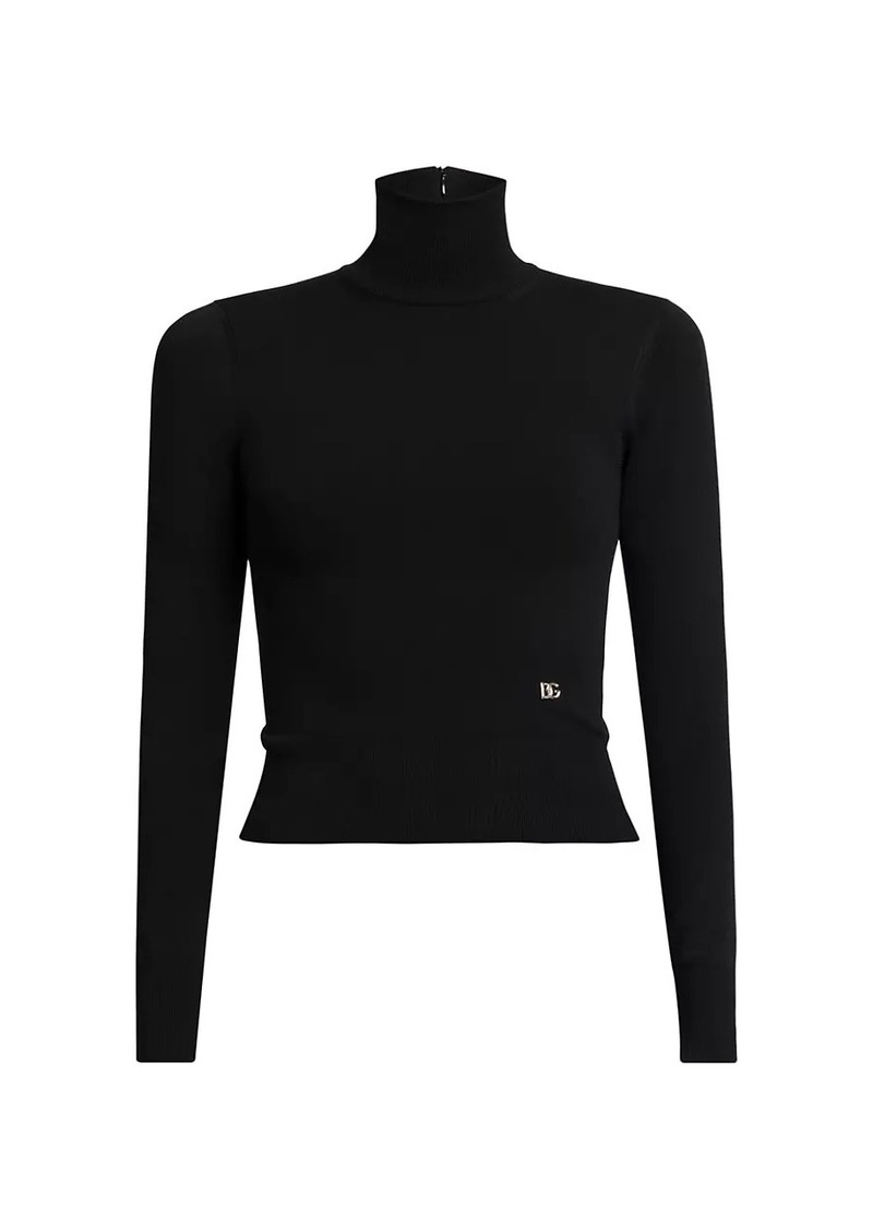 Dolce & Gabbana Logo Hardware Turtleneck Knit Top