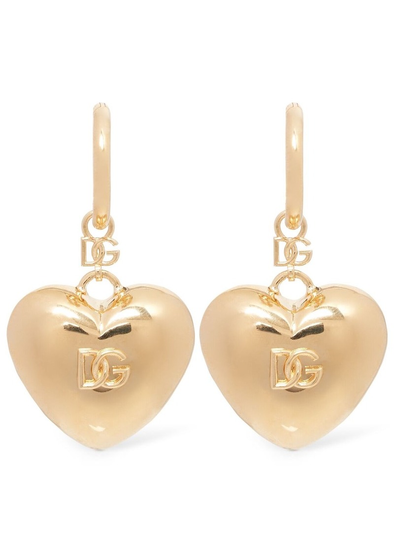 Dolce & Gabbana Logo Heart Earrings