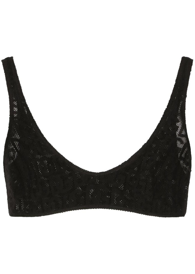 Dolce & Gabbana DG-logo jacquard tulle bralette