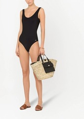 Dolce & Gabbana logo-tag scoop-back swimsuit