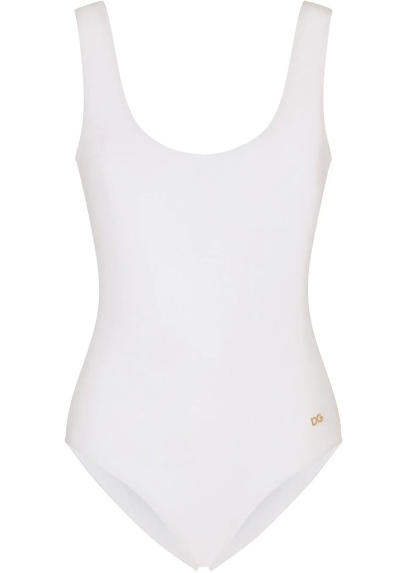 Dolce & Gabbana logo-tag scoop-back swimsuit