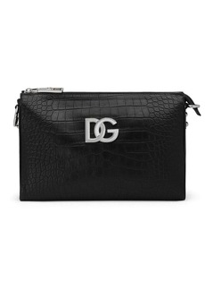 Dolce & Gabbana medium Tris crocodile-print crossbody bag