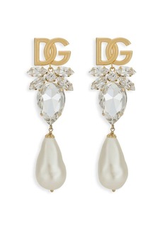 Dolce & Gabbana logo-lettering crystal-embellishment drop earrings
