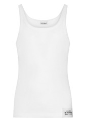 Dolce & Gabbana logo-patch cotton tank top