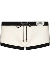 Dolce & Gabbana logo-patch high-leg swim shorts