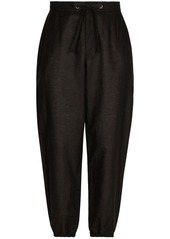 Dolce & Gabbana logo-patch drawstring-waist trousers