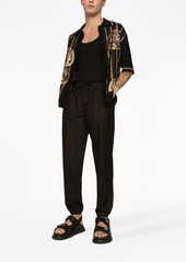 Dolce & Gabbana logo-patch drawstring-waist trousers