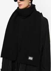 Dolce & Gabbana logo-patch wool scarf