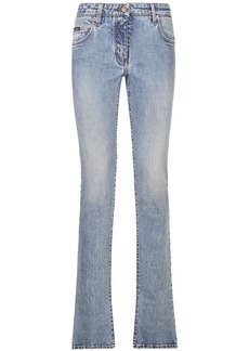 Dolce & Gabbana logo-patch low-rise bootcut jeans
