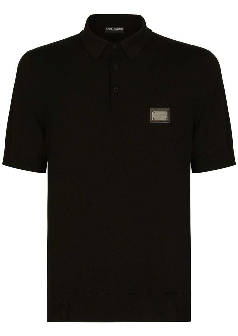 Dolce & Gabbana logo-tag wool polo shirt