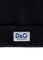 Dolce & Gabbana logo-patch ribbed-knit beanie