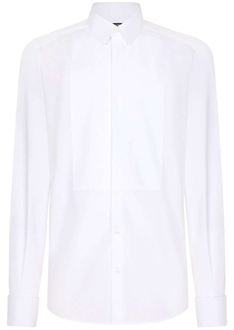 Dolce & Gabbana Gold-fit cotton tuxedo shirt