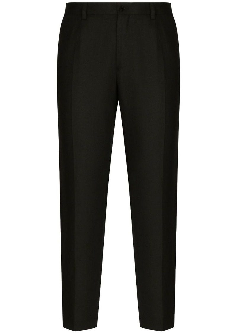 Dolce & Gabbana logo-patch tailored-cut trousers