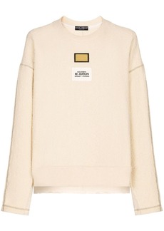 Dolce & Gabbana logo-patch textured sweatshirt