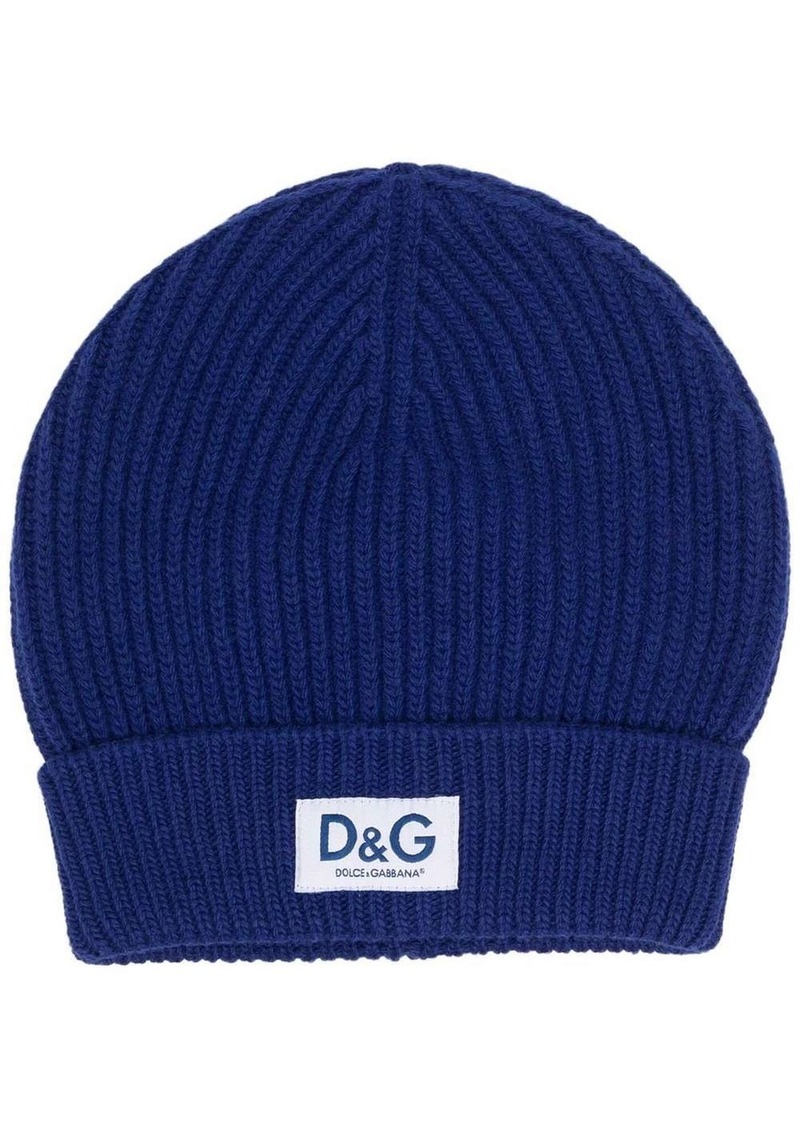 Dolce & Gabbana logo-patch wool beanie