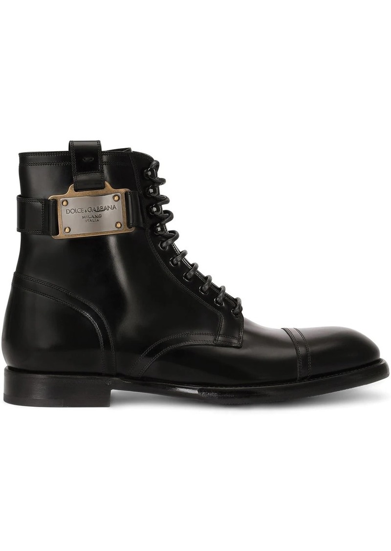 Dolce & Gabbana logo-plaque ankle boots