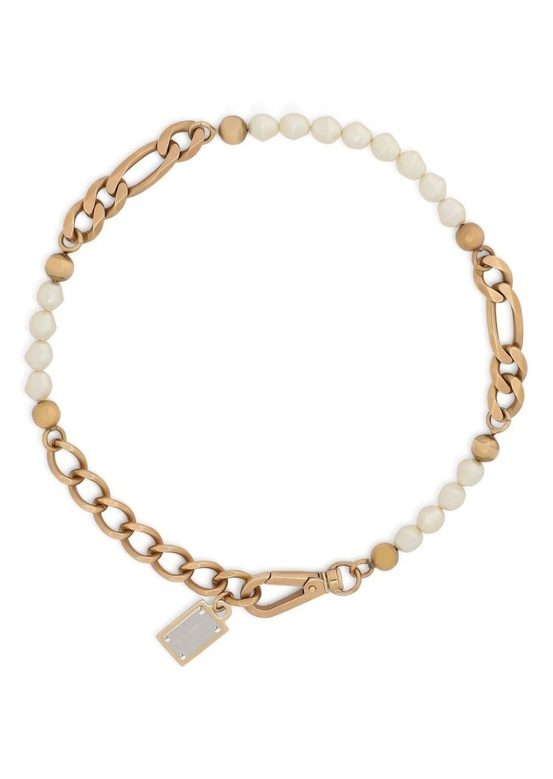 Dolce & Gabbana pearl-embellished chain-link necklace