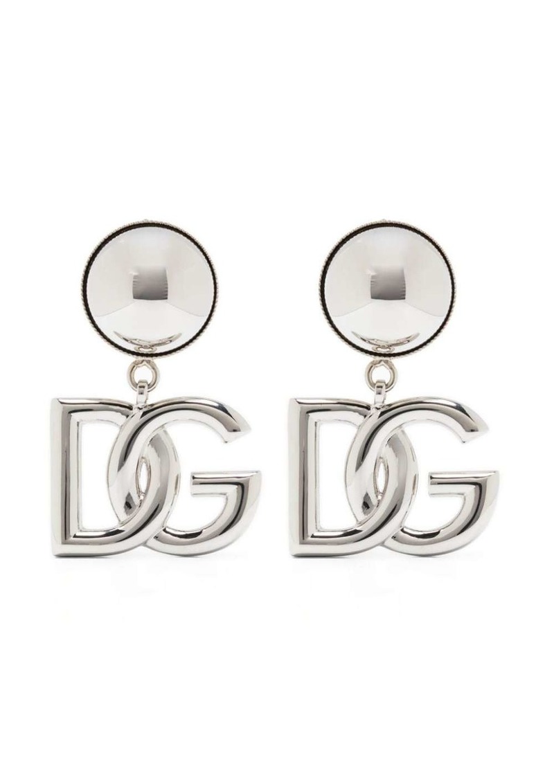 Dolce & Gabbana logo-plaque clip-on earrings