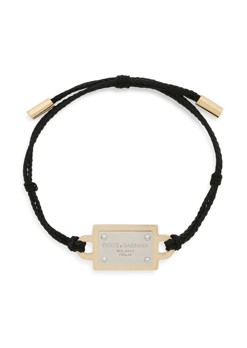 Dolce & Gabbana logo-plaque cord bracelet