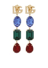 Dolce & Gabbana logo-plaque crystal-embellished earrings