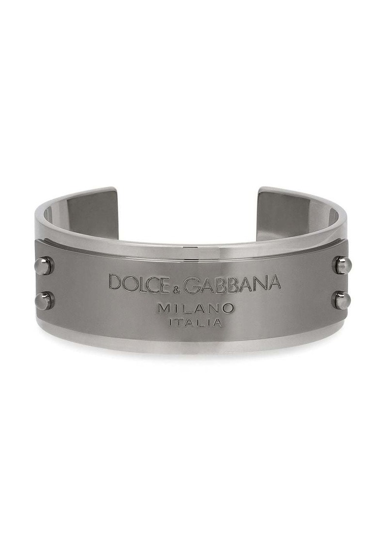 Dolce & Gabbana engraved-logo cuff bracelet