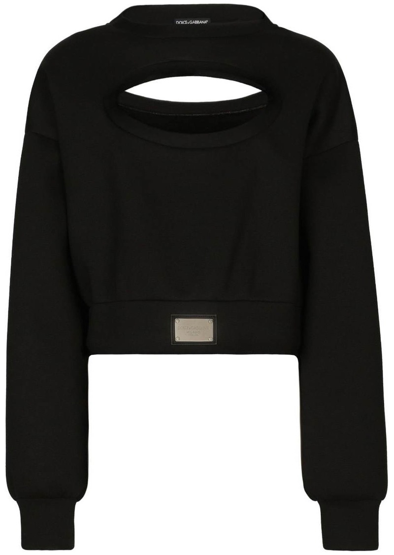 Dolce & Gabbana logo-plaque cut-out jumper