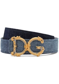 Dolce & Gabbana logo-plaque denim belt